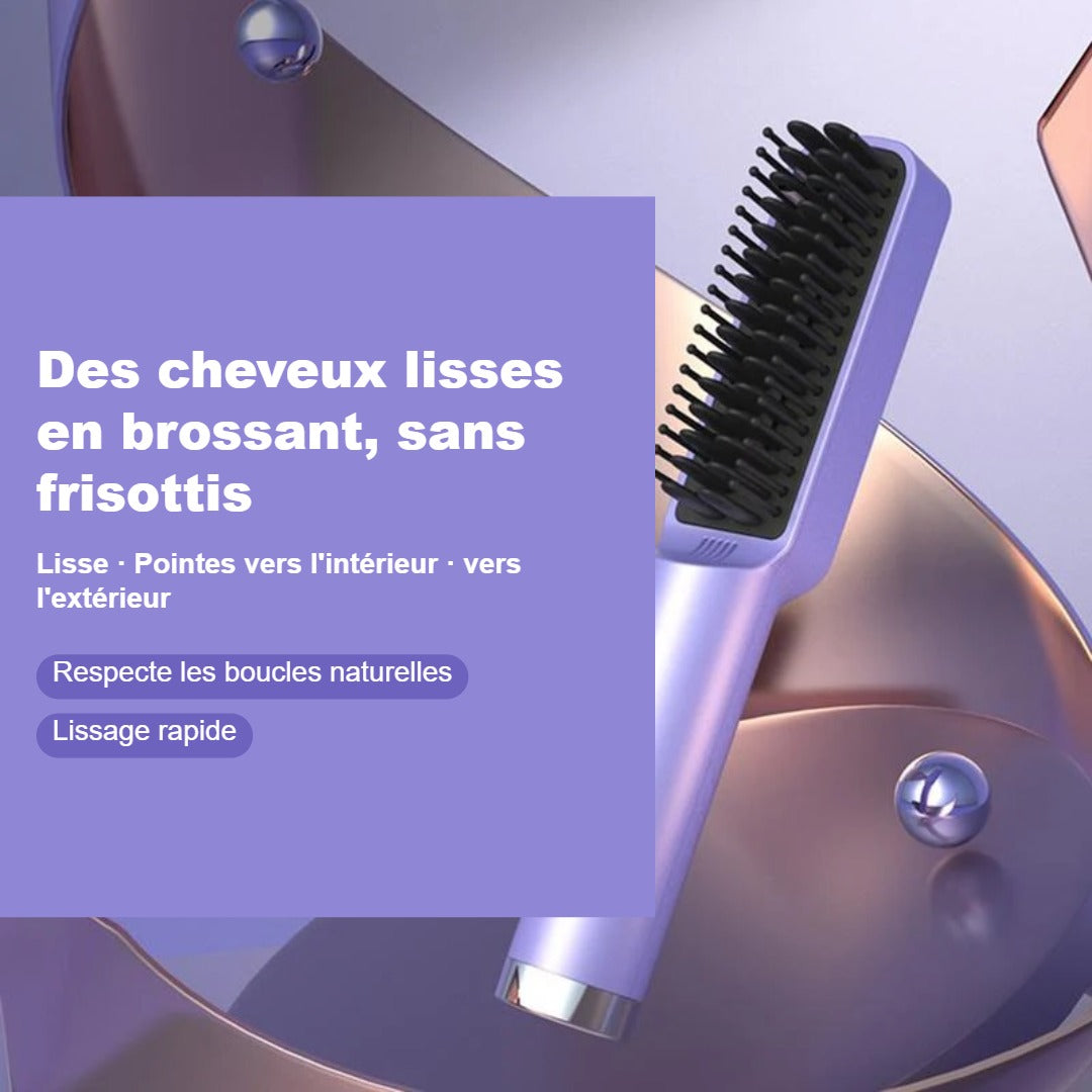Brosse Lissante Chauffante – Cheveux Lisses et Brillants en 5 Minutes