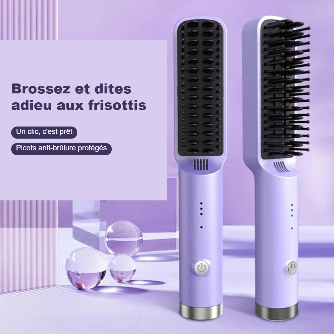Brosse Lissante Chauffante – Cheveux Lisses et Brillants en 5 Minutes