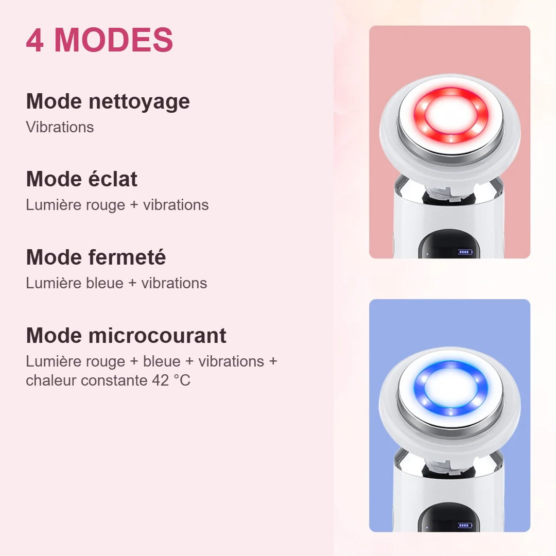 Appareil Soin Visage LED 5-en-1 – Éclat, Fermeté & Pores Affinés