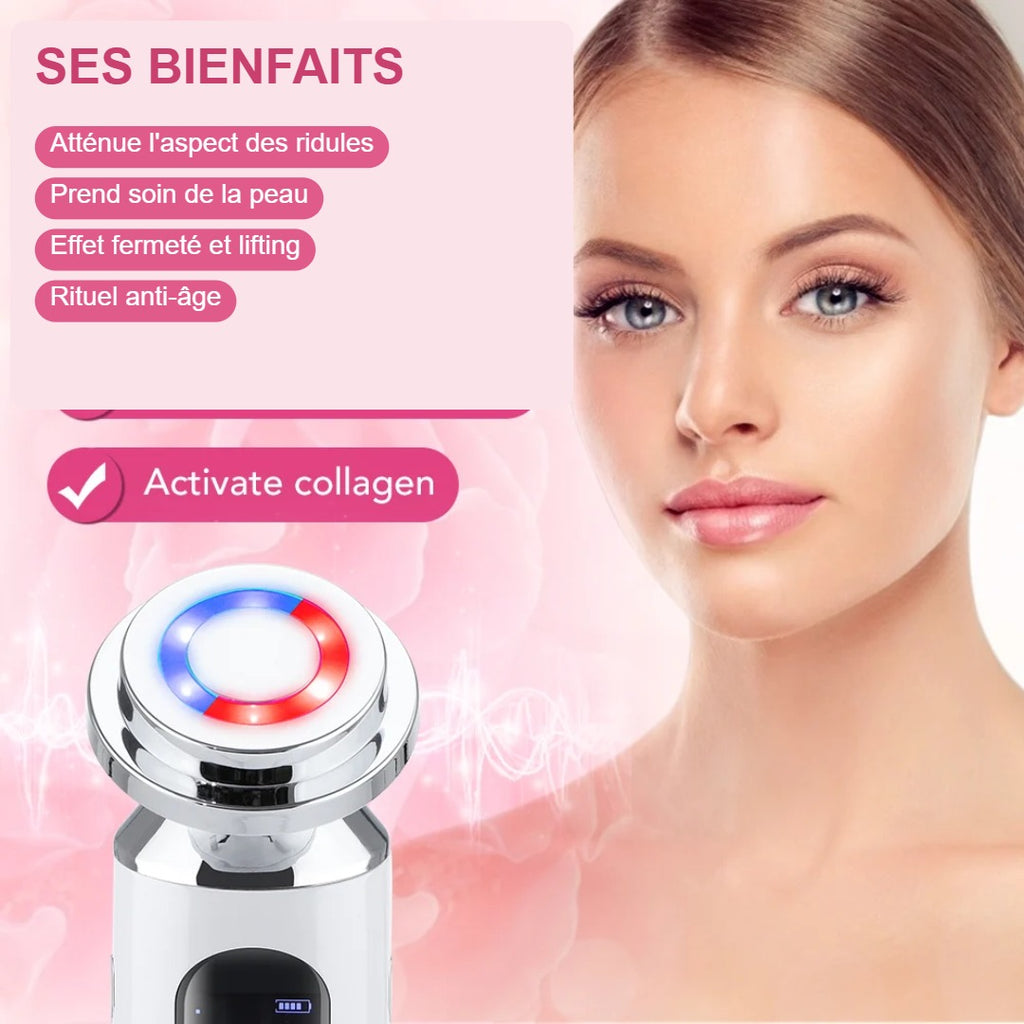 Appareil Soin Visage LED 5-en-1 – Éclat, Fermeté & Pores Affinés